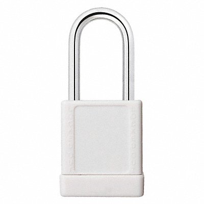 GRAINGER 48JT01 Lockout Padlock KD White 2 H PK6