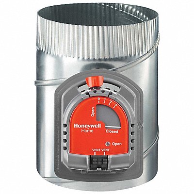 HONEYWELL HOME EARD6TZ Round Damper Gr/Rd/Steel 6 in Dia.