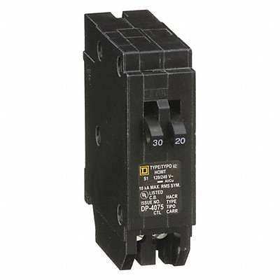 SQUARE D HOMT3020 Miniature Circuit Brkr 120/240V 30/20A
