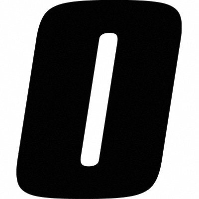 HARDLINE PRODUCTS DB412B0 Number Label Blk Vinyl 4in. H No 0 PK12