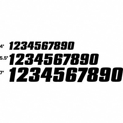 HARDLINE PRODUCTS DB4120WKIT Number Label Wht Vinyl No.0 Thru 9 PK120