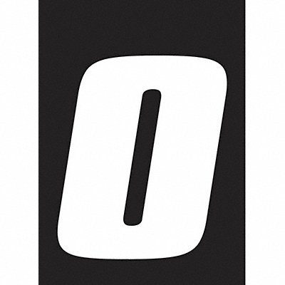HARDLINE PRODUCTS DB73W0 Number Label Wht Vinyl 7 in H No 0 PK3