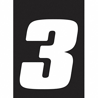 HARDLINE PRODUCTS DB512W3 Number Label Wht 5-1/2 in H No 3 PK12