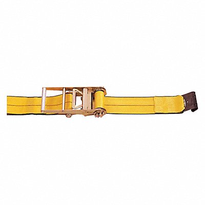 KINEDYNE 592721GRA Ratchet Strap Flat-Hook Yellow