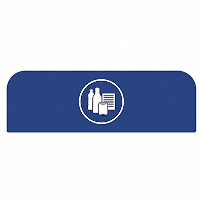 RUBBERMAID COMMERCIAL PRODUCTS 1961590 Recycling Sign 8-1/2 H 1-25/32 W Blue