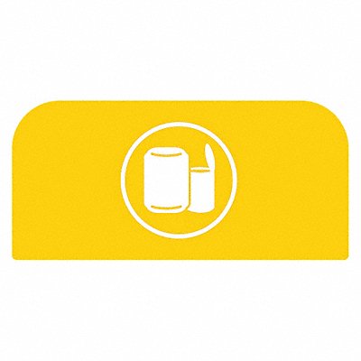 RUBBERMAID COMMERCIAL PRODUCTS 1961596 Recycling Sign 8-1/2 H 1-25/32 W Yellow