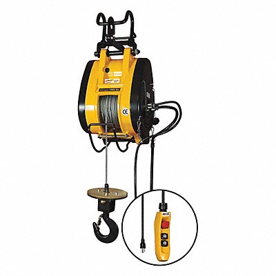 OZ LIFTING PRODUCTS OBH1000 Electric Wire Rope Hoist 1000 lb 115V