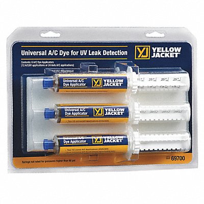 YELLOW JACKET 69700 Dye Disposable Injector 1 oz PK6