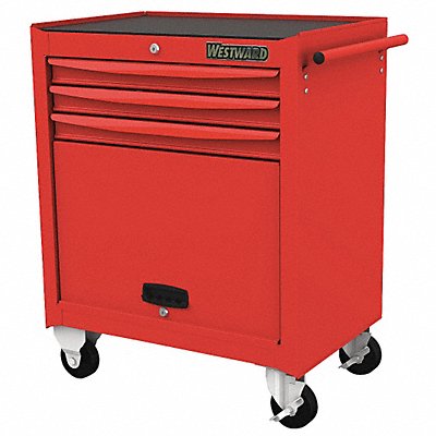 WESTWARD 48RJ73 Rolling Tool Cabinet Red Light Duty