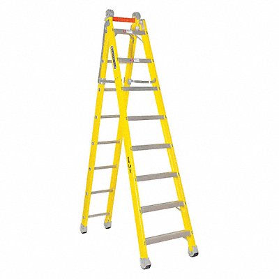 LOUISVILLE LADDER FXC1208 Combination Ladder Fiberglass 375lb 8ft.
