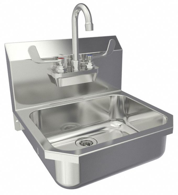 SANI-LAV 605FL05 SaniLav Wall Mount Sink Rectangle 14inx11inx5in