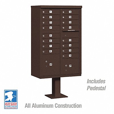 SALSBURY INDUSTRIES 3316BRZU Cluster Box Unit Bronze 18 Doors 18in W