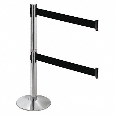 RETRACTA-BELT 330DPAPCBK Barrier Post Aluminum Post Black Belt
