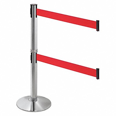 RETRACTA-BELT 330DPAPCRD Barrier Post Aluminum Post Red Belt