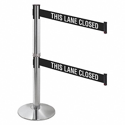 RETRACTA-BELT 330DPAPCTLC Barrier Post 3 in Belt W Blk/White Belt