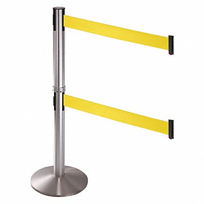 RETRACTA-BELT 330DSASSYW Barrier Post Aluminum Post Yellow Belt