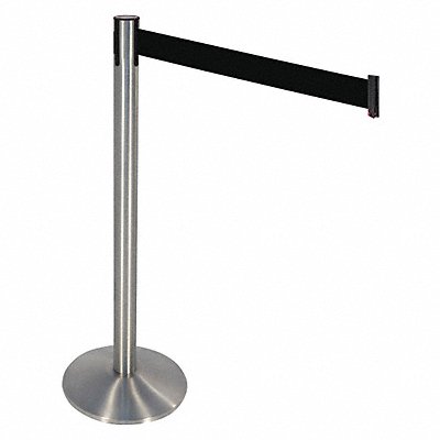 RETRACTA-BELT 330SASSBK Barrier Post Satin SS Grey Sloped 40in H
