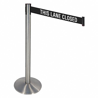 RETRACTA-BELT 330SASSTLC Barrier Post Grey Blk/White Belt Sloped
