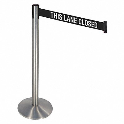 RETRACTA-BELT 330SSTLC Barrier Post Blk/White Belt 3 in Belt W