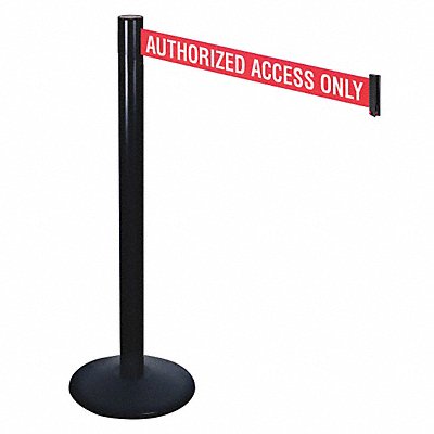 RETRACTA-BELT 331BAAAO Barrier Post Rd/White Belt Txt Cast Iron