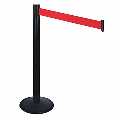 RETRACTA-BELT 331BARD Barrier Post Blk Red Belt Aluminum Post