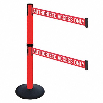 RETRACTA-BELT 331DPRDAAO Barrier Post 40in. H Red/White Belt Text