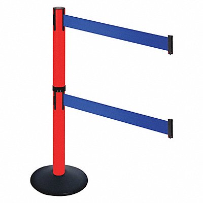 RETRACTA-BELT 331DPRDBL Barrier Post PVC Post Blue Belt 2 Belts