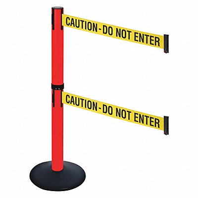 RETRACTA-BELT 331DPRDCAU Barrier Post PVC Post Yellow/Blk Text 40inH