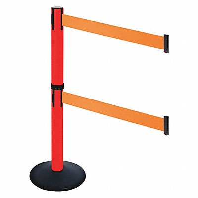 RETRACTA-BELT 331DPRDOR Barrier Post PVC Post Black Orange Belt