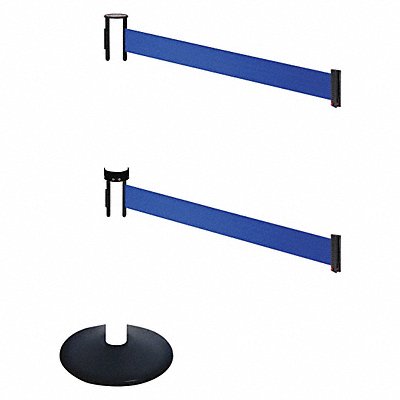 RETRACTA-BELT 331DPWHBL Barrier Post PVC Post Black Blue Belt