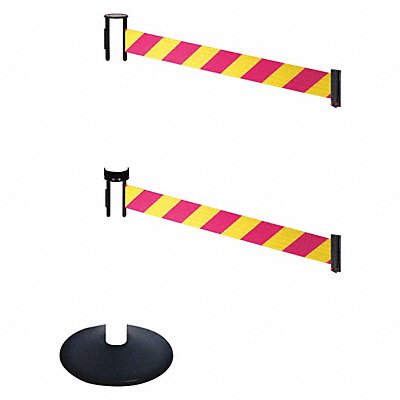 RETRACTA-BELT 331DPWHMYD Barrier Post Black Magenta/Yellow Belt