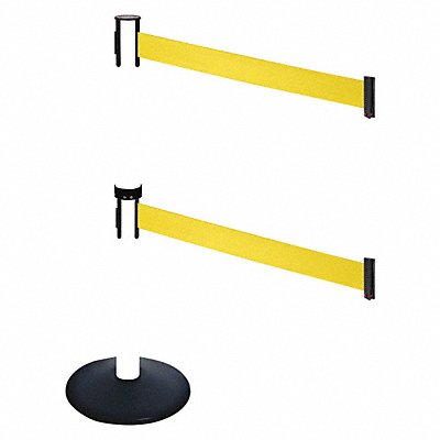 RETRACTA-BELT 331DPWHYW Barrier Post Yellow Belt 2 Belts 40 in H