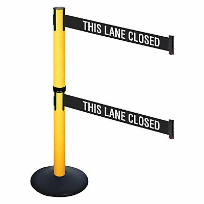 RETRACTA-BELT 331DPYWTLC Barrier Post 40 in H Black/White Belt