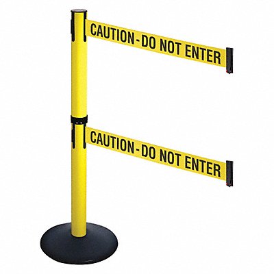 RETRACTA-BELT 331DYACAU Barrier Post Yellow/Black Text 40 in H