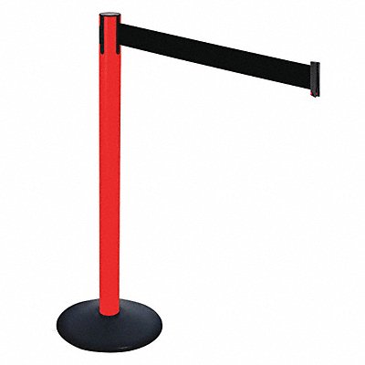 RETRACTA-BELT 331PRDBK Barrier Post 40inH Black Belt 3in Belt W
