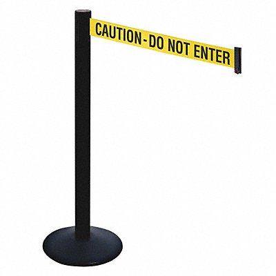 RETRACTA-BELT 331PSBCAU Barrier Post 40 in H Yellow/Black Text