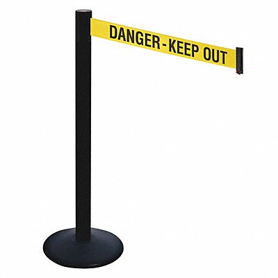 RETRACTA-BELT 331PSBDKO Barrier Post 40 in H Yellow/Black Text