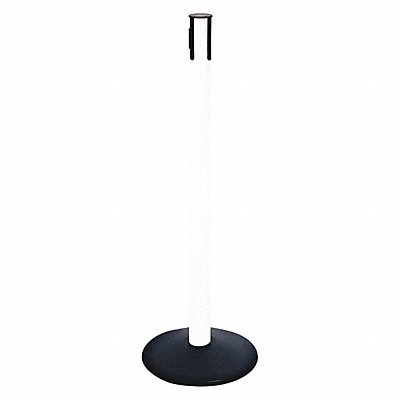 RETRACTA-BELT 331PWHRCV Belt Barrier Rcvr. Post White Cast Iron