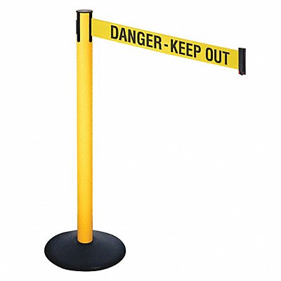 RETRACTA-BELT 331PYWDKO Barrier Post Yellow/Black Text 3 in Belt W