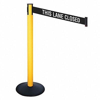 RETRACTA-BELT 331PYWTLC Barrier Post Black Black/White Belt