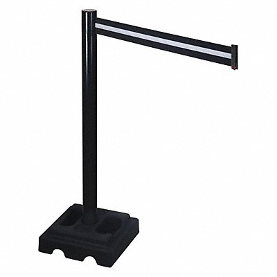 RETRACTA-BELT 332BABW Barrier Post Black Black/White Belt