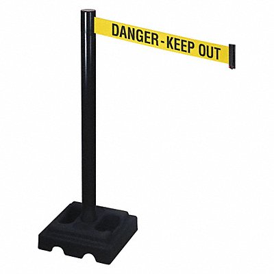 RETRACTA-BELT 332BADKO Barrier Post Black Yellow/Black Text