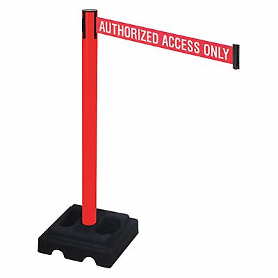 RETRACTA-BELT 332PRDAAO Barrier Post Red/White Belt Text Square