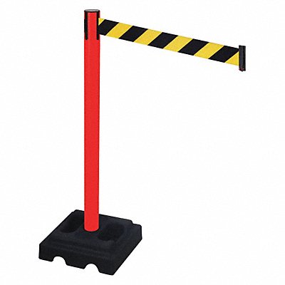 RETRACTA-BELT 332PRDBYD Barrier Post Black 10 ft Belt L Square