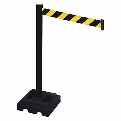 RETRACTA-BELT 332PSBBYD Barrier Post PVC Post Blk/Yellow Belt 40inH