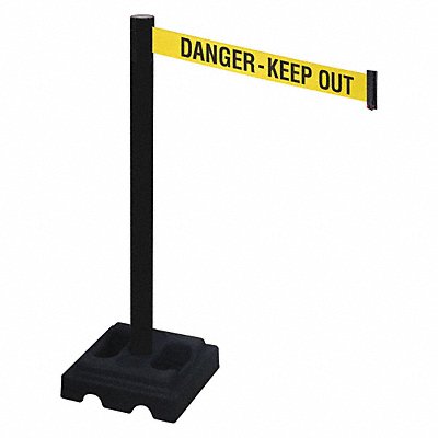 RETRACTA-BELT 332PSBDKO Barrier Post PVC Post Blk 3 in Belt W