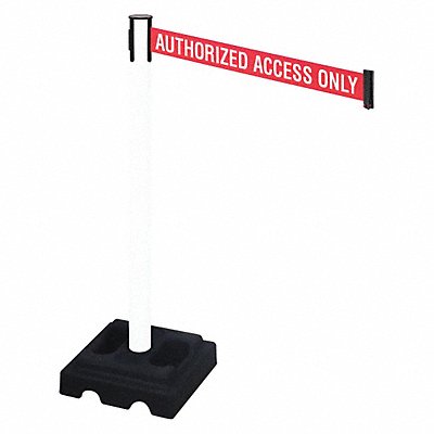RETRACTA-BELT 332PWHAAO Barrier Post Red/White Belt Text Square