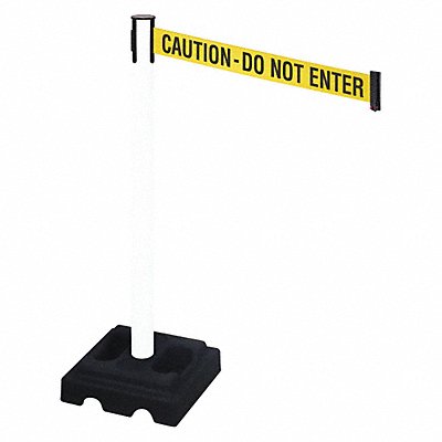 RETRACTA-BELT 332PWHCAU Barrier Post Black Yellow/Black Text Square