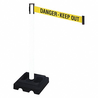 RETRACTA-BELT 332PWHDKO Barrier Post Yellow/Blk Text Square 40in. H