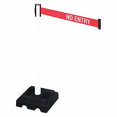 RETRACTA-BELT 332PWHNE Barrier Post Red/White Belt Text Square